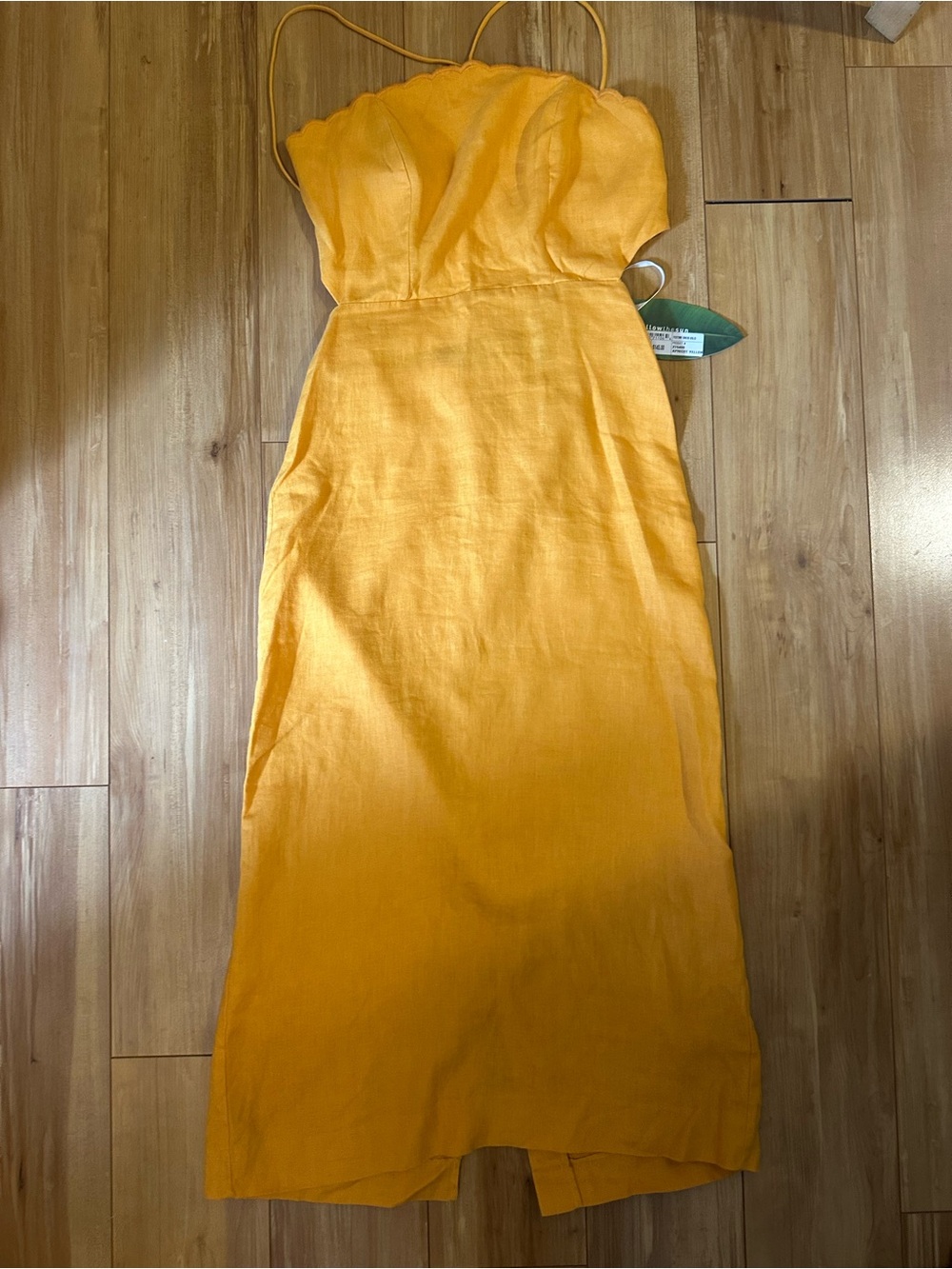 NWT Farm Rio Yellow Linen Midi Dress, M
